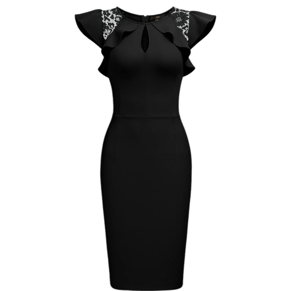 NWT Knitee ruffle trim sleeveless cocktail dress